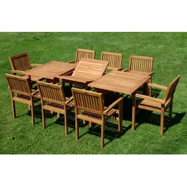 aleos Teak Set 9-tlg. Braun