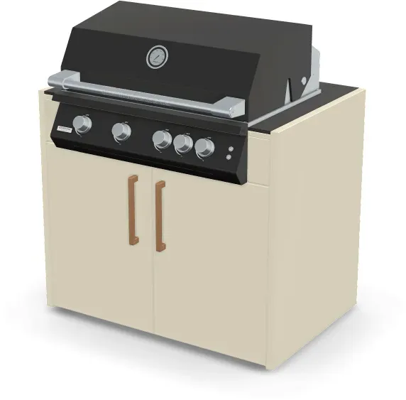 Brabura Fusion 400 RM Modul | Neustes Edelstahlmodell - Nero Zimbabwe / Perle Blanche / Holzgriff