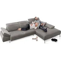 W.Schillig Ecksofa »levi«, inklusive Kopfstützenverstellung & Seitenteilverstellung, Breite 344cm grau