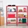 Relaxdays Schwerlastregal 4 Ebenen Metall 147,5x75,5x30,5 cm rot