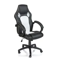 TRESKO Racing Chefsessel Bürostuhl Drehstuhl Sportsitz Bürosessel Schreibtischstuhl schwarz/weiß