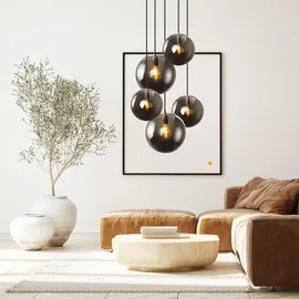s.luce Orb 1-flg. Ø 50 cm rund schwarz/rauch