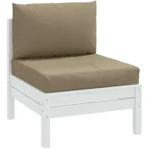 vidaXL Palettenkissen 2-tlg. Melange Taupe Stoff
