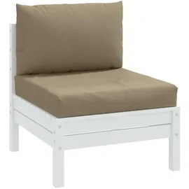 vidaXL Palettenkissen 2-tlg. Melange Taupe Stoff