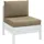 vidaXL Palettenkissen 2-tlg. Melange Taupe Stoff