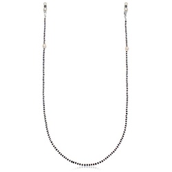 Elli Lange Kette Brillenkette Barock Perlen Glas Beads 925 Silber, Kugel schwarz