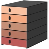styro Schubladenbox styroval pro Emotions Herbst orange, braun, rot 14-8000.HE, DIN C4 mit 5 Schubladen