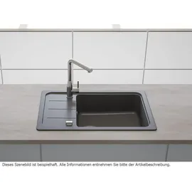 Schock Formhaus D-100LS A rechts aufliegend granit schwarz Handbetätigung 780 x 500 mm