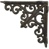 zeitzone Regalträger Rustikal Regalhalter Regalwinkel Gusseisen Antik-Stil Braun 14x14cm