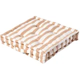 Homescapes Bodenkissen Breite Streifen 40 x 40 cm Beige
