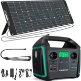 SWAREY Tragbare Stromzeuger S1000 Solargenerator, 1000W(Peak 1500W) Powerstation , 725,76Wh Lithium-Ionen Batterie mit 200W Solarpanel für Autorei...