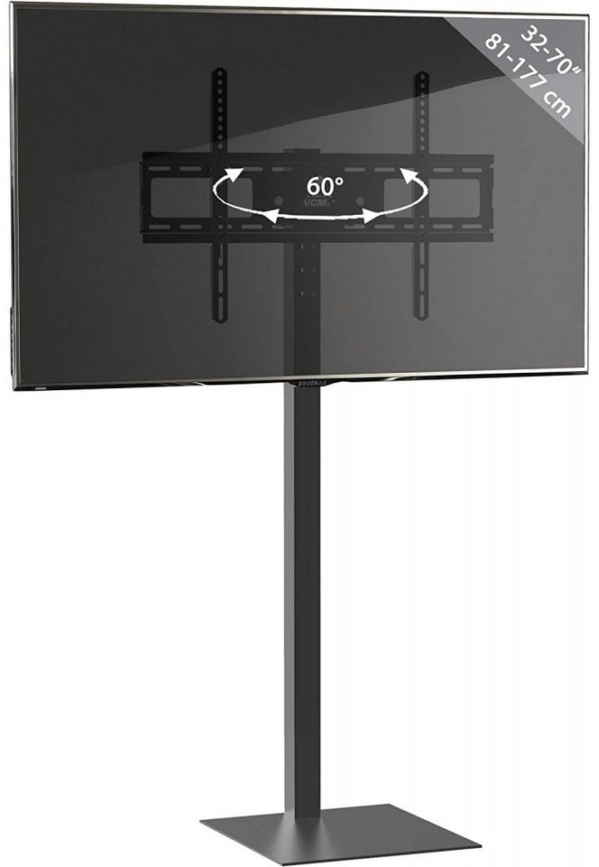 VCM Standfuß Zanta - TV-Standfuß - LED Ständer - Fernsehhalterung - schwenkbar - schwarz schwarz
