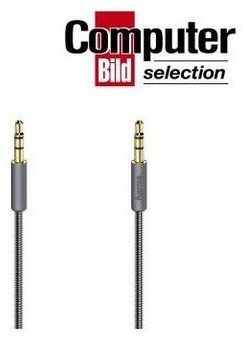 Hama Audio-Kabel "Elite", 3,5-mm-Klinken-St. - St., Metall, vergoldet, Audio- & Video-Kabel