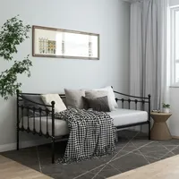 VidaXL Schlafsofa Bettgestell Schwarz Metall 90x200 cm