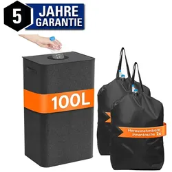 Lefeld Pfandflaschen Sammelbehälter 100 L dunkelgrau mit Deckel & stabilem Boden