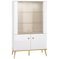 Ml meble Kleine Vitrine, Glamour-Stil, Glasvitrine Goldin 03 für