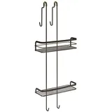 Metaltex 401122000 Origin Lava Doppeltes Bildschirmregal, Schwarz