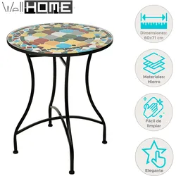 WellHome - Mosaik Design Bistrotisch Ø60x71cm
