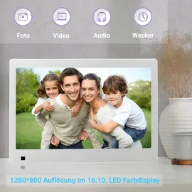 Xoro CPF 10B1 Digitaler Bilderrahmen mit WLAN SD Kartenleser, USB, Bewegungssensor, 1280 x 800 Auflösung, 16:10 Format, App-Steuerung