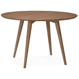 KADIMA DESIGN Esstisch Runder Skandinavischer Tisch, Echtholzfurnier, 120cm, Küchentisch Holz, Bodenschoner braun