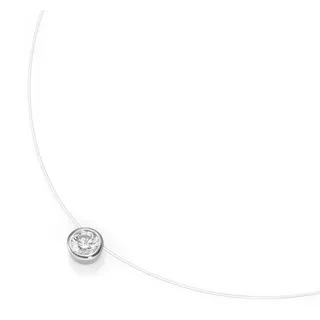 Smart Jewel Collier schwebender Stein, Zirkonia, Silber 925 Ketten Silber Damen