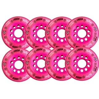 Labeda Whips Rollhockey-Rollen, X-Soft Hilo Set, 76 mm/80 mm, 8 Stück mit Evo-Abstandshaltern