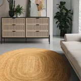 Interiyou handgewebter Jute Teppich Juno - 160x230 cm Hellbraun - für Wohnzimmer, Schlafzimmer, Kinderzimmer, Esszimmer, Küche, Flur - 100% Natürliche Jute, Nachhaltig & Robust - Boho Stil