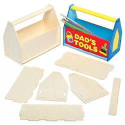 Bastelset Werkzeugkasten aus Holz (pro Set 3) Basteln mit Holz