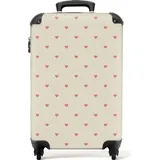 NoBoringSuitcases.com NoBoringSuitcases.com® Handgepäck Hartschalenkoffer mit TSA Schloss, Trolley, Reisekoffer, Carry on, Rollkoffer, Klein oder Mittelgroß Beige Rosa