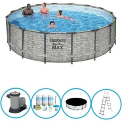 Bestway - Pool Steel Pro MAX - Poolpaket - 488x122 cm EINHEITSGRÖSSE