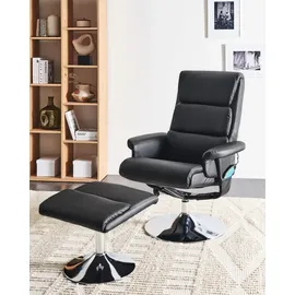 Beliani Massagestuhl mit Fußstütze Kunstleder Schwarz