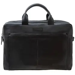 Jüscha Businesstasche 30x42x13cm, Laptopfach, Echt Leder, schwarz
