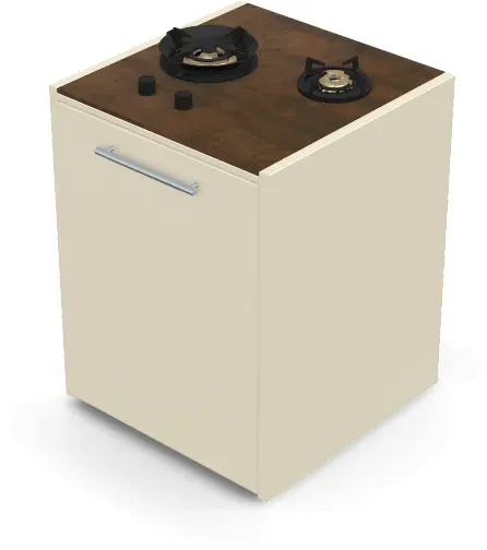 Brabura CT 60 Kochfeld - Iron Corten / Perle Blanche / Silberner Griff
