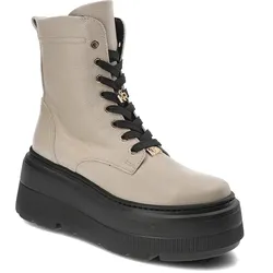 Beige Stiefeletten Karino Plateauschuhe, 41