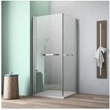 maw by GEO Eckdusche A-E10P, BxT: 90x90 cm, Einscheibensicherheitsglas, ebenerdiger Einbau möglich silberfarben