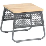 SonnenPartner - Lounge-tisch Poison 45x45 cm Teak/alu/polyrope Grau Beistelltisch