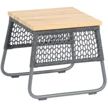 SonnenPartner - Lounge-tisch Poison 45x45 cm Teak/alu/polyrope Grau Beistelltisch