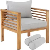 Tectake Garten-Loungesessel 72 x 63 x 64,5 cm braun