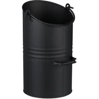 Relaxdays Kohlenschütte 12L Eisen 12L Schwarz