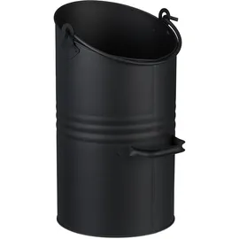 Relaxdays Kohlenschütte 12L Eisen 12L Schwarz