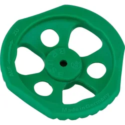 Handrad D=85mm, SW8 zu DN40 (1 1/2'') Oberteile Farbe: grün