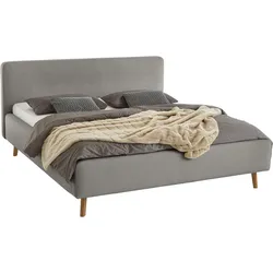 Polsterbett MEISE.MÖBEL "Mattis", grau (ash), B:181cm H:105cm L:218cm, Bezug Bett: Struktur Gewebe (100% Polyester), Betten, Topseller, wahlweise mit Bettkasten