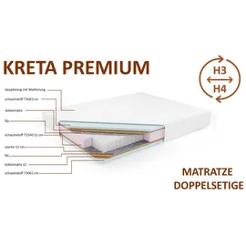 kaiser möbel Kreta Premium 100 x 200 cm H3/H4
