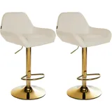 CLP 2er Set Barhocker Braga Gold Stoff creme