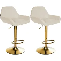 CLP 2er Set Barhocker Braga Gold Stoff creme