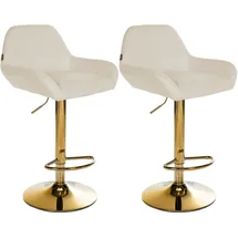 CLP 2er Set Barhocker Braga Gold Stoff creme
