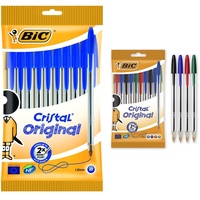 BIC Kugelschreiber Set Cristal Original, in Blau, Strichstärke 1 mm, 10er Pack, Ideal für das Büro, das Home Office oder die Schule & 830865 Cristal Original, 10er Kugelschreiber-Set