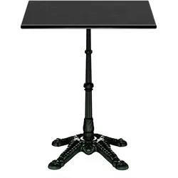 Blumfeldt Patras Bistro-Tisch Marmortischplatte 60 x 60cm Gusseiserner Standfuß Schwarz