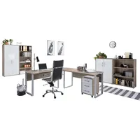 BMG Möbel Büro Office Edition Set 1, Sonoma Eiche/Weiß