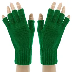 Strick-Handschuhe, dunkelgrün